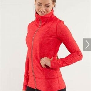 Lululemon Daily Yoga Jacket Denim Style Love Red Athletic Gym Hiking Jacket 8